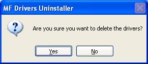 The confirmation message dialog box appears. 3 Click [Yes]. Uninstallation proceeds automatically and next dialog box appears.