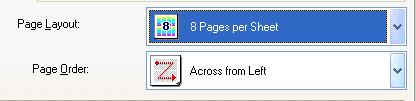 [Page Layout] Selects the number (1, 2, 4, 6, 8, 9 or 16) of original pages per sheet or [Poster] (2 x 2, 3 x 3 or 4 x 4 pages to comprise one sheet).