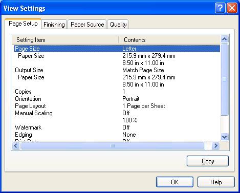 View Settings Clicking [View Settings] opens the [View Settings] dialog box.
