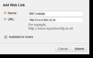 Adding a link to a tool There are many tools available to use in your course but in order for students to access them, you will need to add a link to them from the course menu.