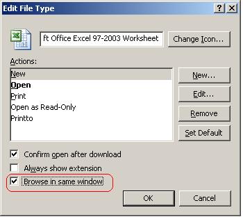 xls) Note: For proper display of excel sheet in browser, the user needs to ensure the following In Windows
