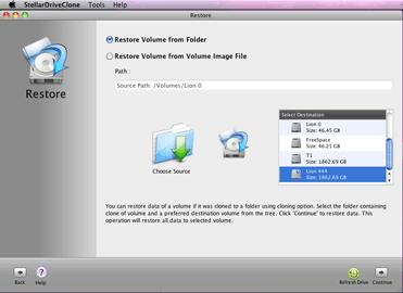 Restore Volume from Folder Backup/Clone stored in a folder can be restored back to the volume.