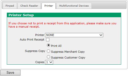 See Windows 10 Receipt Printing on page 176 for detailed instructions on setting up Internet Explorer for use. To configure your printer, follow these steps: 1. From the Main Menu, click Preferences.