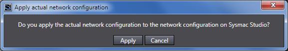 2 The Compare and Merge with Actual Network Configuration Dialog Box is displayed.