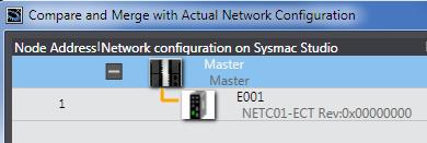 4 E001 NETC01-ECT Rev:0x00000000 is added as a node address 1 to