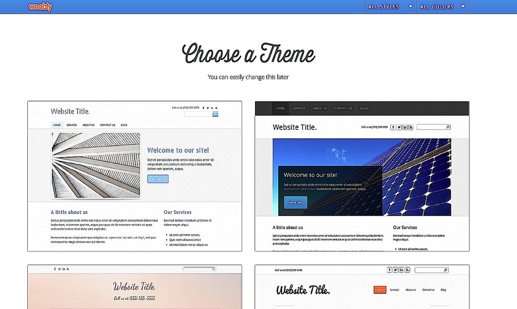 Click on Add site and you will be shown the window below. You will be prompted to choose a theme for your site.