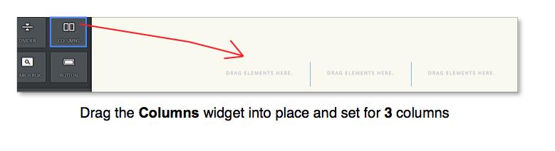 What you need to do is drag the Columns widget to your page first.