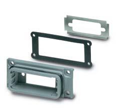 24 18 19,6 66,6 59,7 16,8 13,2 VARIOSUB D-SUB 25 Panel Mounting Frames Plastic panel mounting frame, with radially-acting profile gasket mounted, with enclosed self-adhesive flat gasket (without