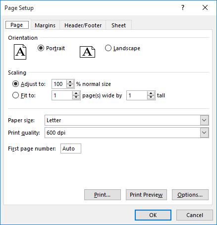 Microsoft Office Excel 2016: Part 1 151 TOPIC B Set Up the Page Layout Although the general print settings provide you with a solid base to print your workbooks, there's much more you can do when