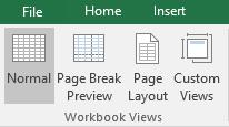 There are other preconfigured workbook views that display the Excel user interface (UI) and your worksheets in vastly different configurations.
