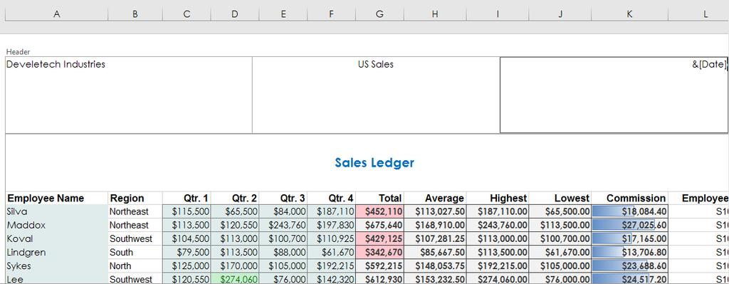 Microsoft Office Excel 2016: Part 1 163 ACTIVITY 5-3 Configuring Headers and Footers Before You Begin The My Sales Data Final.xlsx workbook file is open.