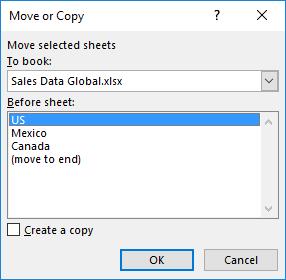 worksheet at a time when using the Move or Copy dialog box.