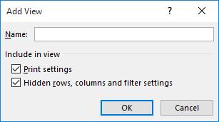 Microsoft Office Excel 2016: Part 1 175 Figure 6-7: The Add View dialog box.