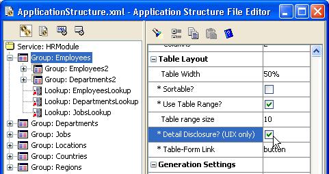 Step 2a: Change How Employees Group Gets Generated Use "Detail Disclosure" to Hide Less Common Employee Fields As shown in Figure 29, in the Employees group, check the Detail Disclosure checkbox (in