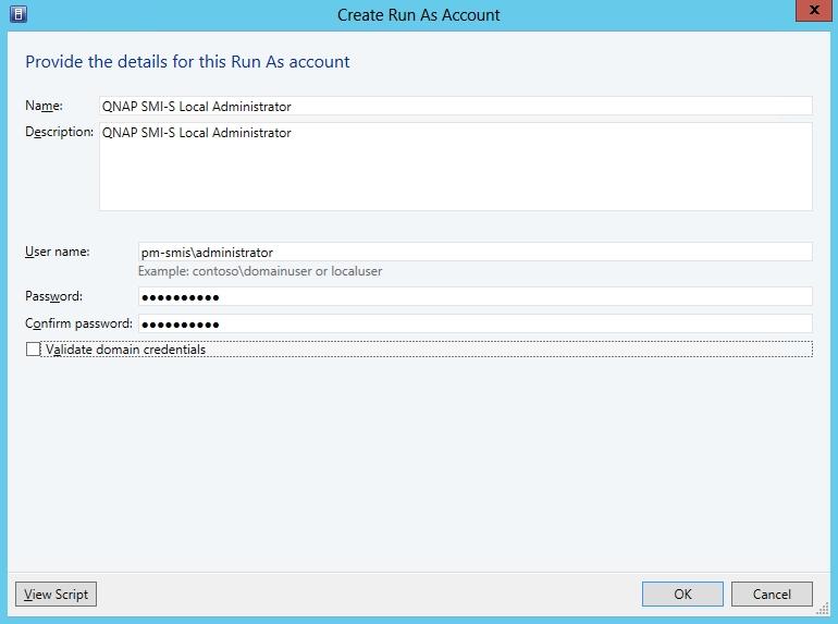 If an account has not been created please create a Run As Account by clicking Create Run As Account.