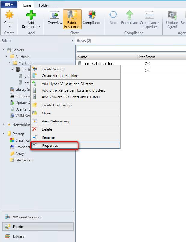 Allocate Storage Pool to Hyper-V Host Groups In order to utilize the storage in SCVMM for some hosts, you must allocate storage pools to some host groups.