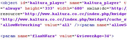 To support these cases the Kaltura VAST module dynamically pulls metadata from the website via flashvars passed to the player, for example targeting per a specific age group.