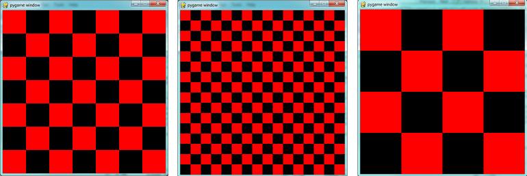 Here we precompute square_size, the integer size that each square will be, so that we can fit the squares nicely into the available window.
