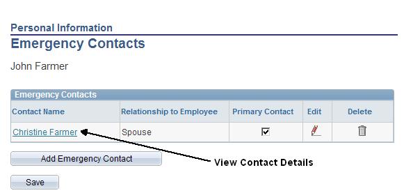You can delete an emergency contact by clicking on the delete icon next to the contact you no longer want listed.