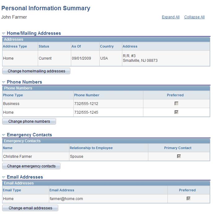 Personal Information Summary After you login to the RIAS system, you can access Self Service and your Personal Information by selecting Self Service>Personal Information>Personal Summary.