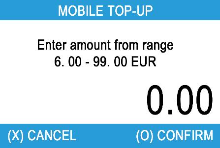 Mobile Top-up If your customer wants to load an amount within a stored value card, you should follow these few basic steps: Step 1: From the home screen, press (F1) from the keyboard in