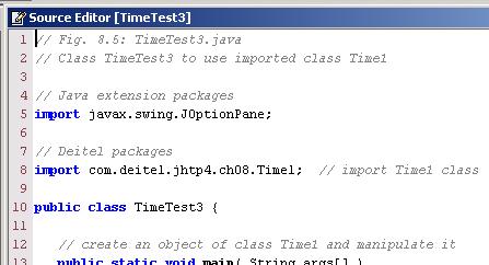 TimeTest3.java file must be placed on the same level as the com folder. This directory structure enables TimeTest3.java to correctly import com.deitel.jhtp4.ch08.time1. Fig. 5.79 The importing of com.