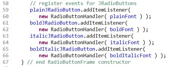 JRadioButton יוצרים כפתורים מוסיפים אותם למחלקה )שיורשת מ )Jframe יוצרים ButtonGroup מוסיפים את הכפתורים ל-