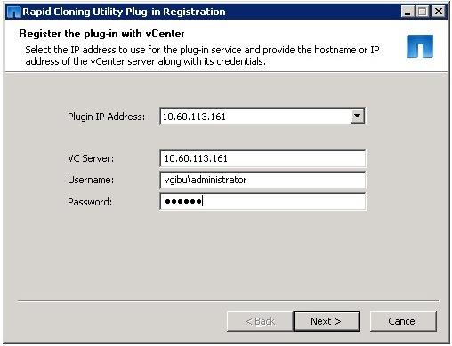 Address and entering credentials of a privileged user and click Next.