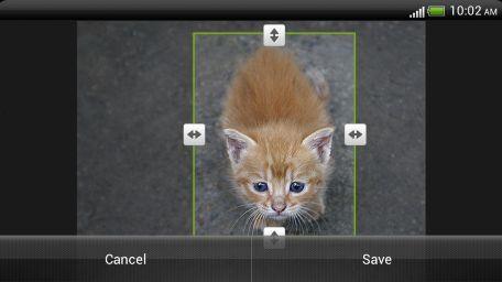 Press and hold a photo, and then tap Edit > Rotate left or Rotate right Cropping a photo 1. On the Gallery app s Albums screen, tap an album. 2. Press and hold a photo, and then tap Edit > Crop.