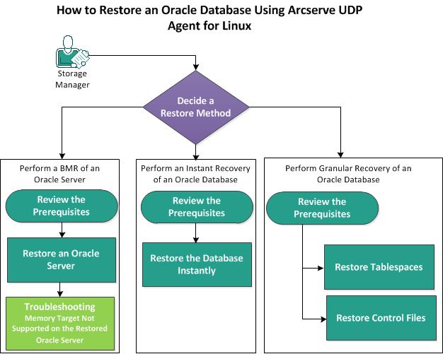 How to Restore an Oracle Database Using Arcserve UDP Agent (Linux) How to Restore an Oracle Database Using Arcserve UDP Agent (Linux) You can restore the entire Oracle database, or restore specific