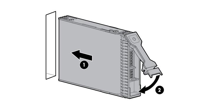 8. Install the drive. 9. Close the front bezel. 10. If the chassis cover was removed, do the following: a. Install the chassis cover (on page 18). b. Connect the power cord to the server. c. Press the Power On/Standby button.