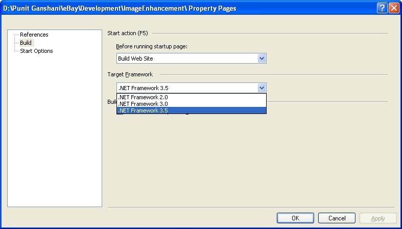 (see Figure 3) Figure 3: Multi-targeting through Property Pages For example,