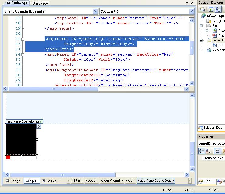 Figure 6: Split View in IDE Visualizing cascaded master pages in VS 2005 was a tedious task. This isn t as tough now!