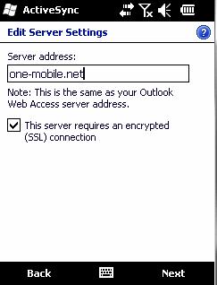 . 5. Enter in the server name as: one-mobile.net. Make sure to keep SSL encryption enabled. Press next when finished. 6.