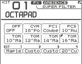 Advanced Operation 3 (Other Settings Settings for the Entire OCTAPAD (SYSTEM) These settings apply to the entire OCTAPAD. 1. Choose MENU Ú SYSTEM (p. 16). The SYSTEM screen appears.