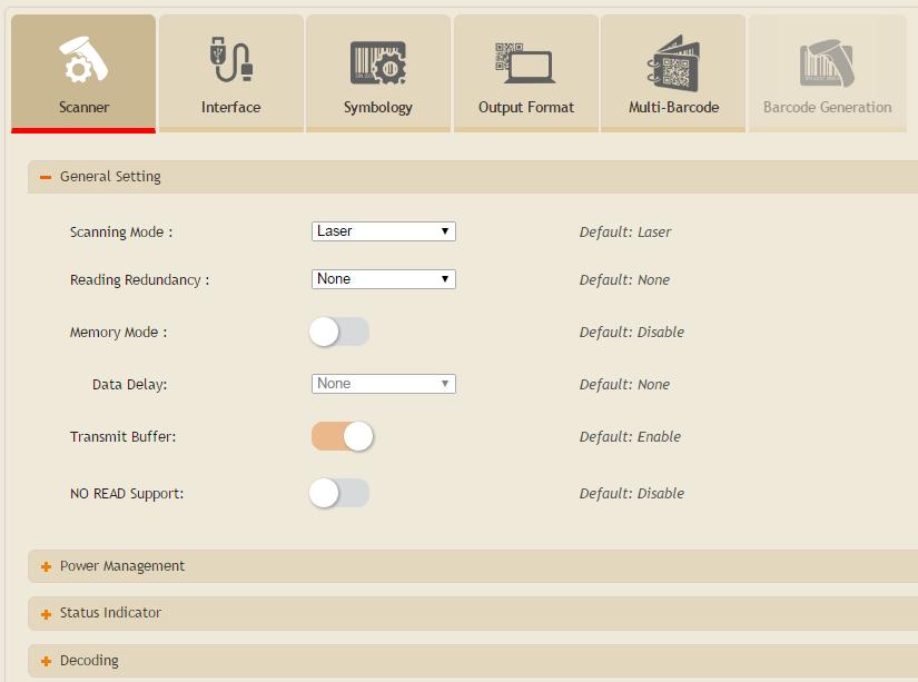 Chapter 1 Basic Scanner Settings 1.1 GENERAL SETTING 1.1.1 SCANNING MODE A variety of scanning modes are supported select the scanning mode that best suits the requirements of a specific application.