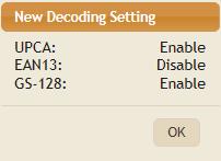 When finished, a dialog shows up indicating the new decoding setting.