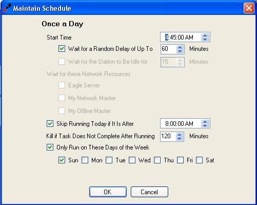 Once you have made your scheduling choice and clicked OK, within a few minutes your schedule displays in the Scheduled Tasks.
