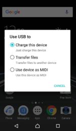 With Xperia Companion you can access the file system of your device. If you do not have Xperia Companion installed, you are requested to install it when you connect your device to the computer.
