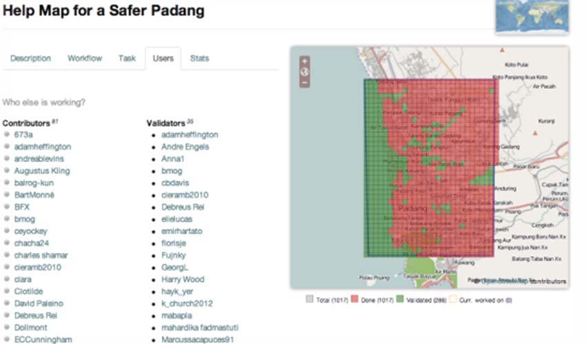 Mapping Padang OSM Tasking Server International effort Through digitising Microsoft Bing imagery Over 95,000