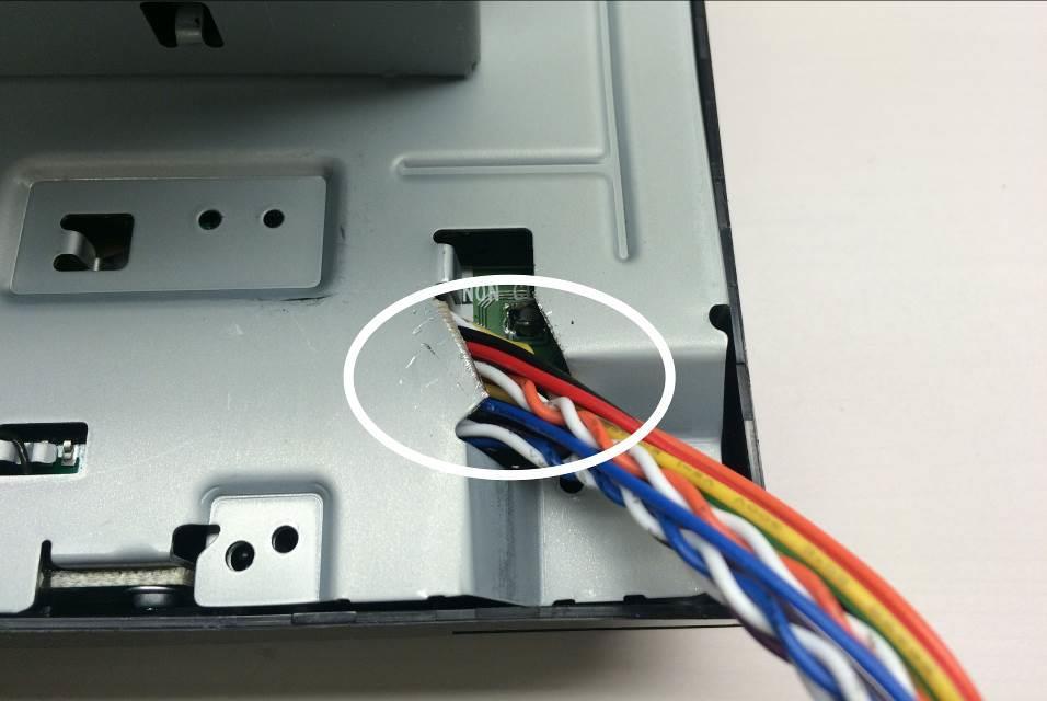Insert the video / touch cable to the NEW PCB and exit the
