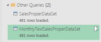 19) Now go back to the MonthlyTextSalesProperDataSet Power Query Output and right-click and then click on the Refresh option.