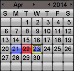 Figure 6. 5 Playback Calendar If there are record files for that camera in that day, in the calendar, the icon for that day is displayed as.