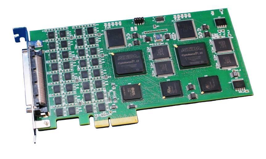 PCIe4-SIO8BX2-SYNC Eight Channel High Performance Synchronous Serial I/O PCIe Card Featuring RS422/RS485/RS232 Software Configurable Transceivers and 32K Byte Buffers (512K Byte total) The