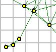 In this network where the crossover link highlighted in Figure 53(a) is not directly visible by a node maintaining one hop neighbour information only, the adjacent boundary nodes will be traversed