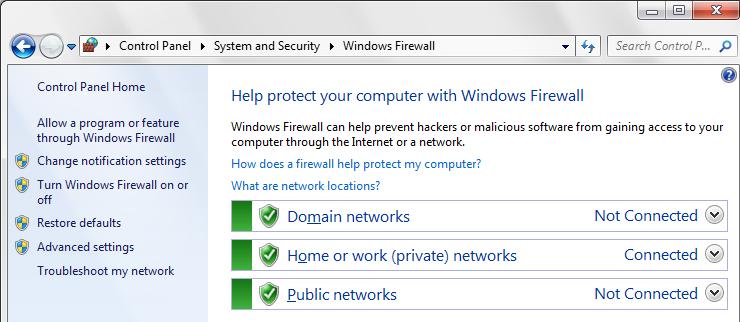 Windows Clients Setting up Firewall for Windows 8.1, Windows 8, Windows 7, Windows Server 2012, Windows Server 2008 It is not necessary to disable the Firewall in Windows 8.