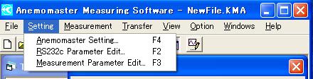 7. Setting Parameters Click on [Setting] from Menu Bar, and following 3 options appear. dialog box to edit the parameters.