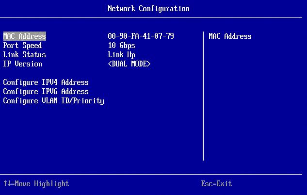 12. Configuring UEFI for iscsi Configuring the Network 171 Configuring the Network To configure the network: 1.