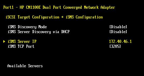 12. Configuring UEFI for iscsi Adding and Configuring Targets 190 Figure 12-21 isns Server IP Screen 2.