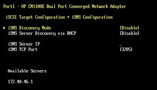 The default isns Port is 3205. The valid range is 1024 to 65535. 4. Press <F10> to save the current settings.